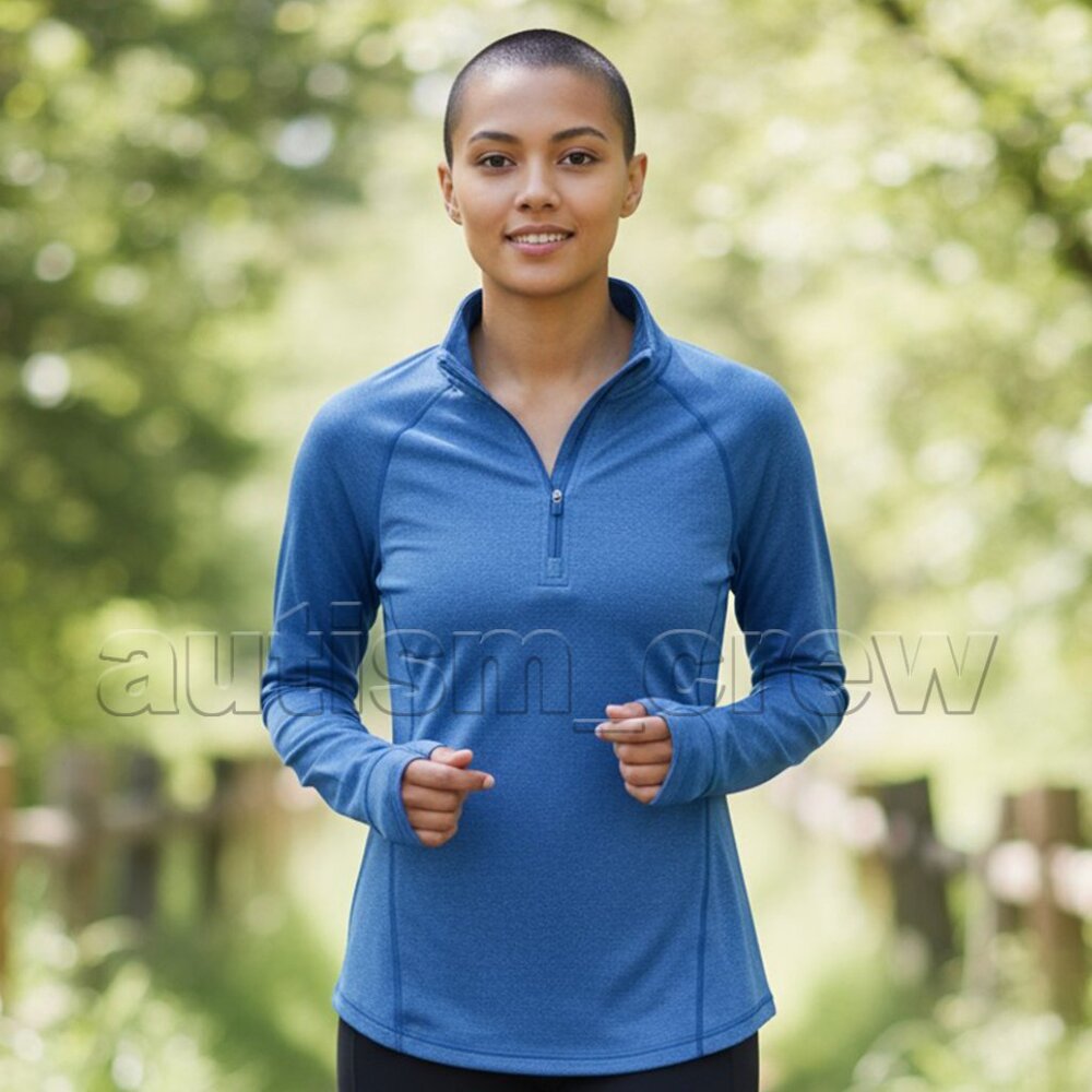 2/$24 💥🆕 ELESOL Heather Blue LS Athletic Workout Pullover Top | Small | 2852